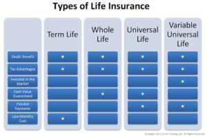 types of life insurance graphic